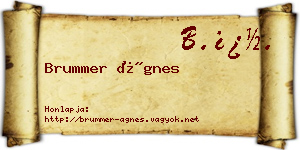 Brummer Ágnes névjegykártya